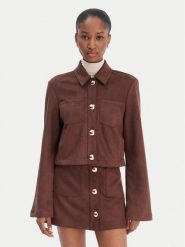 Bardot Koszula Lorenzo 59668TB1 Brązowy Boxy Fit. Brązowe koszule Bardot, bez wzorów, ze skóry, bez kołnierzyka, bez ramiączek. Za 489.99 zł.