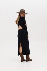 SUKIENKA AMY CZARNA S - Flawless. Czarne sukienki Flawless, na co dzień, s, bez wzorów, z bawełny, eleganckie, bez kołnierzyka, bez ramiączek, maxi, dopasowane. Za 279.20 zł.