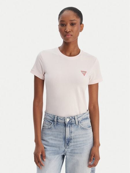 Guess T-Shirt W2YI44 J1314 Różowy Regular Fit. Czerwone t-shirty Guess, l, z aplikacjami, z bawełny, bez kołnierzyka, bez ramiączek. Za 89.99 zł.
