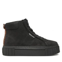 Botki Tamaris. Czarne botki Tamaris, bez wzorów, bez obcasa, na płaskiej podeszwie, bez zapięcia. Za 299.99 zł.