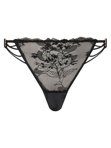 Hunkemöller Stringi Avela 302373 Czarny. Czarne stringi Hunkemöller, bez wzorów, z syntetyku. Za 69.99 zł.