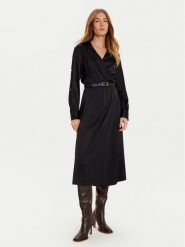 Liu Jo Sukienka codzienna WF4048 T3764 Czarny Regular Fit. Czarne sukienki Liu Jo, na co dzień, bez wzorów, z wiskozy, bez kołnierzyka, bez ramiączek, proste. Za 459.99 zł.