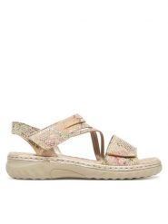 Rieker Sandały CEO-60464-90 Beżowy. Brązowe sandały Rieker, bez wzorów, ze skóry, bez obcasa, na płaskiej podeszwie, bez zapięcia. Za 329.99 zł.