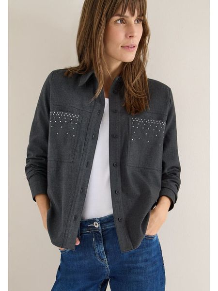 Cecil Bluzka w kolorze szarym rozmiar: M. Szare bluzki Cecil, m, bez wzorów, z bawełny, bez kołnierzyka, bez ramiączek. Za 231.13 zł.