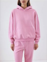 Bluza z kapturem - różowy. Czerwone bluzy Reserved, l, bez wzorów, z bawełny, bez ramiączek, z kapturem. W wyprzedaży za 59.99 zł.