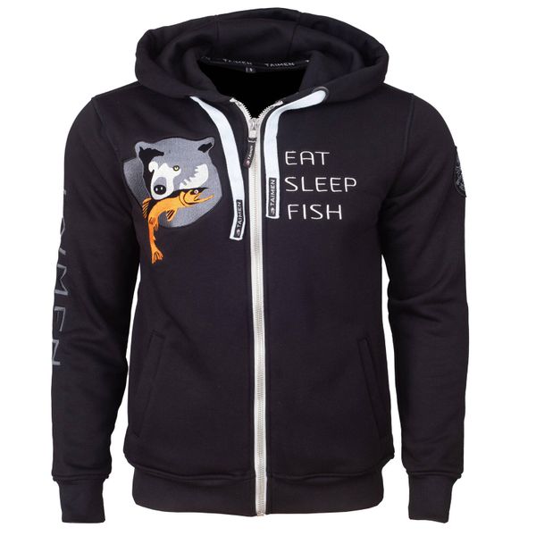 Bluza z zamkiem Taimen Menza Embroidery – Czarna. Czarne bluzy TAIMEN, xl, bez wzorów, bez ramiączek, bez kaptura. Za 399.00 zł.