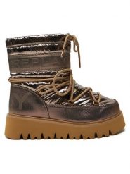 REPLAY Śniegowce Shiny-Effect Harper United Lace-Up GWF4R.000.C0002T Złoty. Żółte śniegowce Replay, bez wzorów, ze skóry, bez zapięcia. Za 529.99 zł.