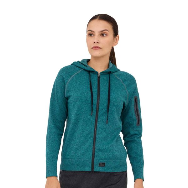 Bluza damska wełniana z kapturem Brubeck OUTDOOR MERINO. Zielone bluzy Brubeck, l, bez wzorów, z elastanu, eleganckie, bez ramiączek, z kapturem. Za 399.00 zł.