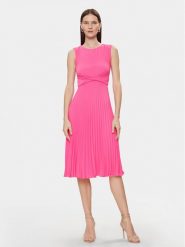 Nissa Sukienka koktajlowa RZ14841 Różowy Slim Fit. Czerwone sukienki Nissa, bez wzorów, z syntetyku, wizytowe, bez kołnierzyka, bez ramiączek. Za 869.99 zł.