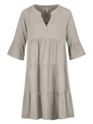 Sublevel Sukienka w kolorze beżowym rozmiar: M. Brązowe sukienki Sublevel, m, bez wzorów, z wiskozy, bez kołnierzyka, bez ramiączek, midi. Za 74.99 zł.