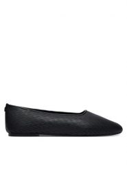 Calvin Klein Baleriny Oblique Ballerina Cut Lth HW0HW03033 Czarny. Czarne baleriny Calvin Klein, bez wzorów, ze skóry, bez obcasa, bez zapięcia. Za 449.99 zł.
