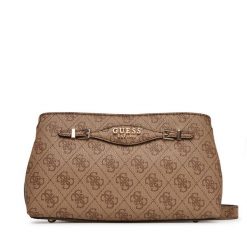 Torebka Guess. Brązowe listonoszki Guess, z aplikacjami, bez dodatków. Za 549.99 zł.