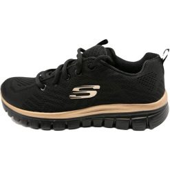 Buty do chodzenia damskie, Skechers Graceful-Get Connected. Czarne buty sportowe lifestyle Skechers, bez wzorów, z materiału, bez zapięcia, trekkingowe. Za 279.00 zł.