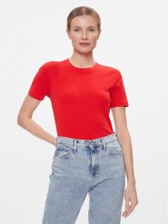 Tommy Hilfiger T-Shirt New Cody WW0WW40587 Czerwony Slim Fit. Czerwone t-shirty Tommy Hilfiger, s, bez wzorów, z bawełny, bez kołnierzyka, bez ramiączek. Za 119.99 zł.