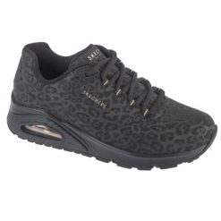 Buty sportowe Sneakersy damskie, Uno Kat Neato. Czarne buty sportowe lifestyle Skechers, bez wzorów, sportowe, bez zapięcia. Za 369.99 zł.