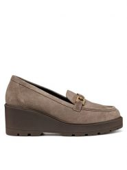 Geox Półbuty D Miereille D563VB 00022 C6029 Brązowy. Brązowe półbuty wsuwane Geox, bez wzorów, ze skóry, bez obcasa, na koturnie. Za 379.99 zł.