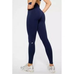FABLETICS Damskie Legginsy Sportowe Wysoki Stan Seamless Scrunch. Niebieskie legginsy sportowe FABLETICS, l, bez wzorów, z materiału, z podwyższonym stanem, na fitness i siłownię. Za 299.99 zł.