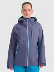4F Kurtka trekkingowa przeciwdeszczowa membrana 20000+ damska - granatowa S. Niebieskie kurtki 4f, m, bez wzorów, z materiału, bez kaptura. Za 799.99 zł.