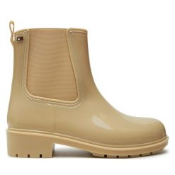 Kalosze Tommy Hilfiger. Brązowe kalosze Tommy Hilfiger, bez wzorów, bez zapięcia. Za 229.99 zł.