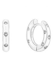 Tamaris Kolczyki-kreole z cyrkoniami rozmiar: onesize. Szare kolczyki Tamaris, z cyrkonią, ze stali. Za 130.99 zł.