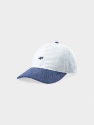 4F Czapka z daszkiem sztruksowa strapback uniseks - multikolor S/M. Czapki z daszkiem 4f, na lato, bez wzorów, ze sztruksu, sportowe. W wyprzedaży za 39.99 zł.
