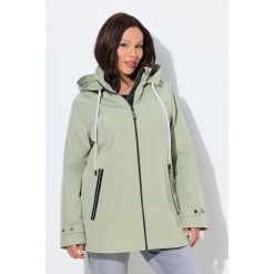 Damskie Kurtka funkcyjna HYPRAR trapezowy krój hydrofobowa kaptur. Zielone kurtki Ulla Popken, plus size, bez wzorów, z materiału, bez kaptura. Za 639.99 zł.