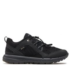 Trekkingi ECCO. Czarne buty trekkingowe ECCO, bez wzorów, z gore-texu, bez zapięcia, trekkingowe, gore-tex. Za 729.99 zł.