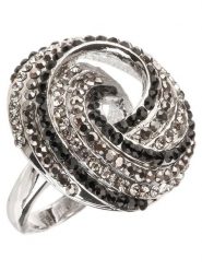 MENTHE À L'O Pierścionek z kryształami rozmiar: 58. Czarne pierścionki MENTHE À L'O, z kryształem. Za 113.63 zł.