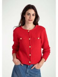 More & More Kardigan w kolorze czerwonym rozmiar: 40. Czerwone swetry More & More, bez wzorów, bez ramiączek. Za 148.26 zł.