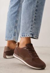 Brązowe Sneakersy Casualowe z Imitacji Zamszu z Podeszwą z Bieżnikiem Alevtina. Brązowe buty sportowe lifestyle Born2be, bez wzorów, z dzianiny, casualowe, bez zapięcia. Za 119.99 zł.
