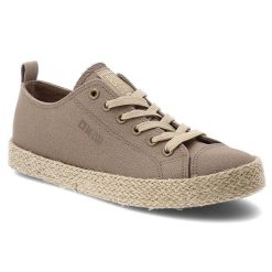 Trampki damskie Big Star, cholewka z materiału tekstylnego klasyczne sznurowanie zaokrąglony nosek, brązowe, TT274099. Brązowe trampki BIG STAR, bez wzorów, ze splotem, eleganckie, bez zapięcia. Za 107.90 zł.