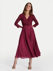 Swing Sukienka koktajlowa 5AE29100 Bordowy Regular Fit. Czerwone sukienki Swing, bez wzorów, z syntetyku, wizytowe, bez kołnierzyka, bez ramiączek. Za 529.99 zł.