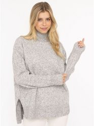 Zwillingsherz Sweter w kolorze szarym rozmiar: M. Szare swetry Zwillingsherz, m, bez wzorów, ze splotem, bez ramiączek. Za 152.45 zł.