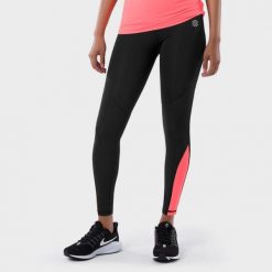 Kobieta Fitness Legginsy sportowe ze średnim stanem Xtra SIROKO Czarny. Czarne legginsy SIROKO, bez wzorów, sportowe. Za 124.90 zł.
