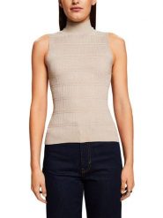 ESPRIT Top w kolorze beżowym rozmiar: XL. Brązowe topy Esprit, xl, bez wzorów, bez kołnierzyka, bez ramiączek. Za 57.20 zł.