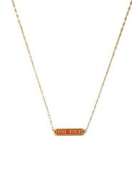 Design Letters Pozłacany naszyjnik "You Rock" - dł. 45 cm rozmiar: onesize. Czerwone naszyjniki Design Letters, z materiału, pozłacane. Za 89.45 zł.