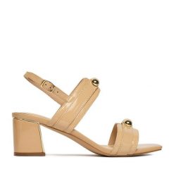 Sandały Lasocki. Brązowe sandały Lasocki, bez wzorów, bez obcasa, na słupku, bez zapięcia. Za 229.99 zł.