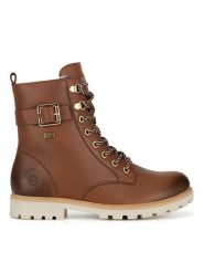 Remonte Botki D8475-24 Brązowy. Brązowe botki Remonte, bez wzorów, bez obcasa, na płaskiej podeszwie, bez zapięcia. Za 391.00 zł.