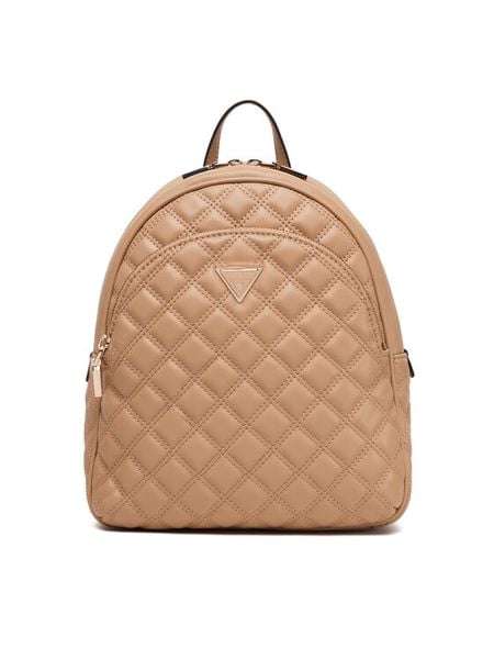 Guess Plecak Giully II HWQG96 73320 Beżowy. Brązowe plecaki Guess, z aplikacjami, ze skóry, bez dodatków. Za 439.99 zł.