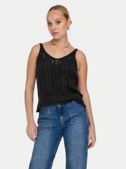 ONLY Top Lyzet 15277573 Czarny Regular Fit. Czarne topy ONLY, l, bez wzorów, z bawełny, bez kołnierzyka, bez ramiączek. Za 59.99 zł.