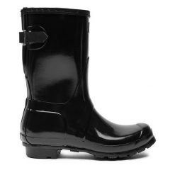 Kalosze Hunter. Czarne kalosze Hunter, bez wzorów, bez zapięcia. Za 499.99 zł.