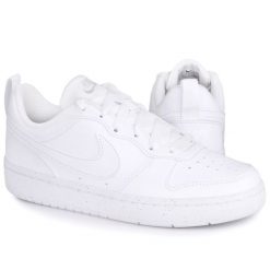 Buty damskie sportowe do chodzenia Nike COURT BOROUGH LOW RECRAFT. Białe buty sportowe lifestyle Nike, bez wzorów, bez zapięcia, trekkingowe, nike court. Za 259.00 zł.