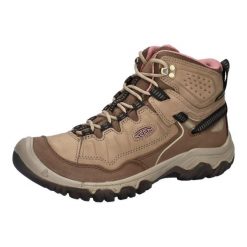 Buty trekkingowe TARGHEE IV MID WP W Keen brązowo-szare/różowe. Brązowe buty trekkingowe Keen, z materiału, bez zapięcia. Za 794.00 zł.