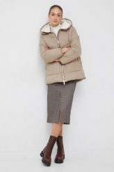 Tommy Hilfiger kurtka damska kolor beżowy zimowa. Brązowe kurtki Tommy Hilfiger, na zimę, m, bez wzorów, z włókna, bez kaptura. W wyprzedaży za 1,189.90 zł.