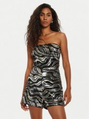 Guess Kombinezon Kahlo W3YD40 KBPN0 Czarny Regular Fit. Czarne sukienki Guess, s, z aplikacjami, z syntetyku, bez kołnierzyka, bez ramiączek. Za 429.99 zł.