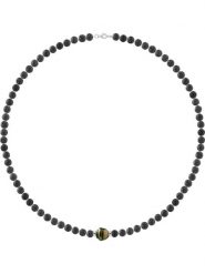 Pearline Naszyjnik perłowy rozmiar: 55 cm. Czarne naszyjniki Pearline, z materiału, z perłą, srebrne. Za 317.99 zł.