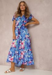 Niebieska Sukienka Dianedeia. Niebieskie sukienki Renee, l, bez wzorów, bez kołnierzyka, bez ramiączek, maxi. W wyprzedaży za 151.99 zł.