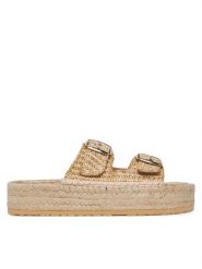 LOVE MOSCHINO Espadryle JA28393G0MJQ0107 Beżowy. Brązowe espadryle Love Moschino, bez wzorów, z tworzywa sztucznego, bez obcasa. Za 539.99 zł.