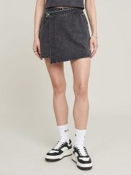 G-Star Spódnico-spodenki w kolorze antracytowym rozmiar: XL. Czarne spódnice G-Star, na co dzień, xl, bez wzorów, retro, mini, asymetryczne. Za 156.98 zł.