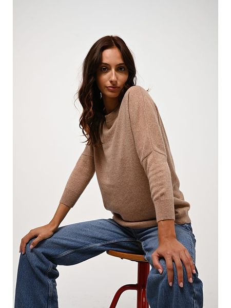 AUTHENTIC CASHMERE Kaszmirowy sweter "Goléon" w kolorze beżowym rozmiar: S. Brązowe swetry AUTHENTIC CASHMERE, s, bez wzorów, z kaszmiru, bez ramiączek. Za 409.45 zł.